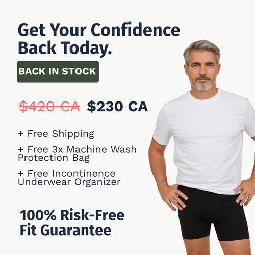 Men's Discreet Incontinence Boxer Briefs